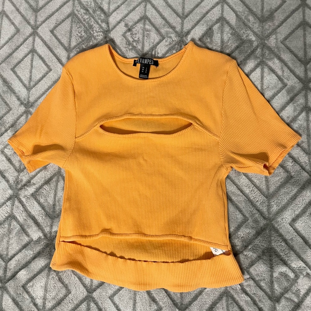 Orange Cut Out Top